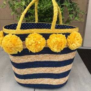 Mud Pie LARGE Straw Beach Tote